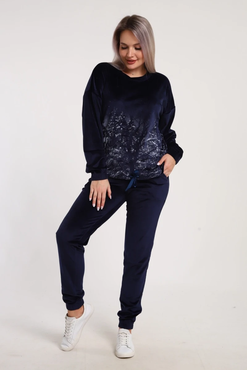 Костюм с брюками 633 Зимушка (темно-синий)