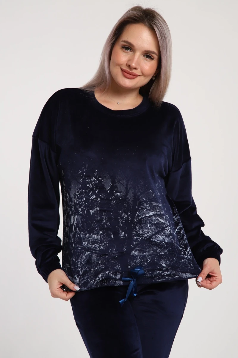 Костюм с брюками 633 Зимушка (темно-синий)