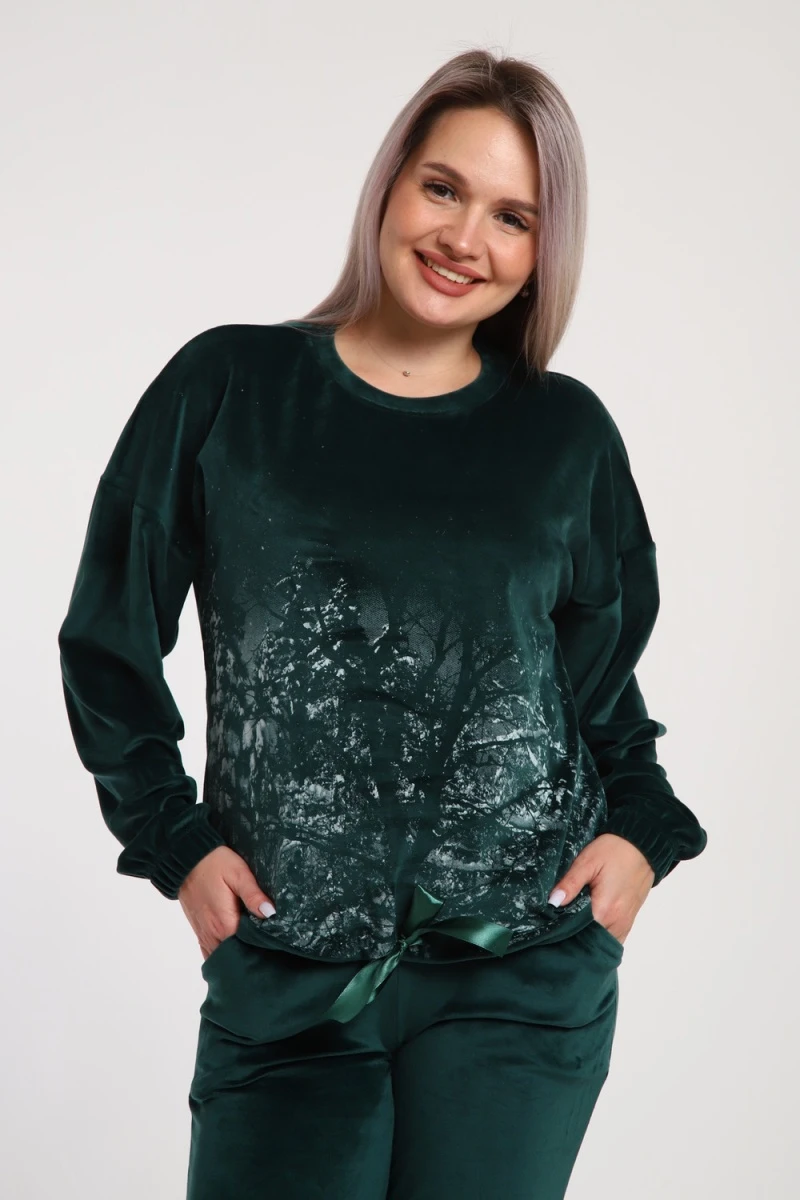 Костюм с брюками 633 Зимушка (изумрудный)