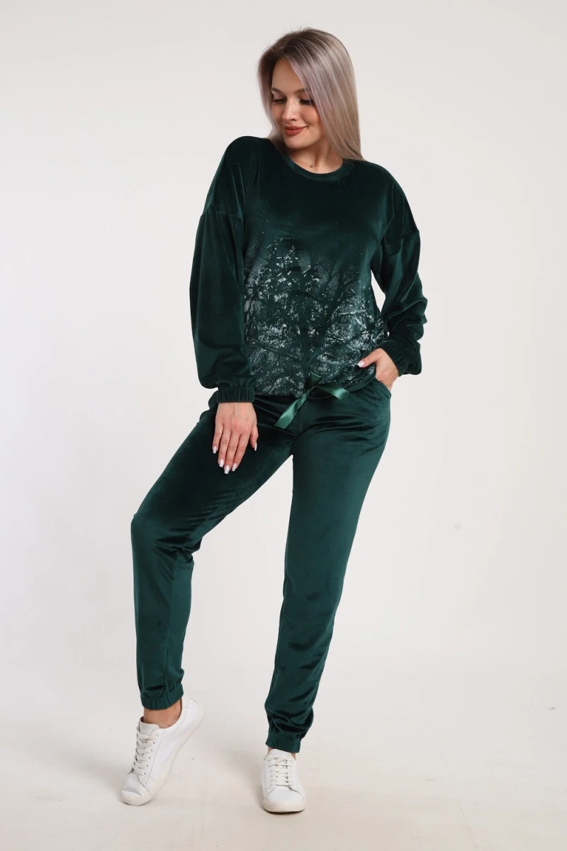 Костюм с брюками 633 Зимушка (изумрудный)