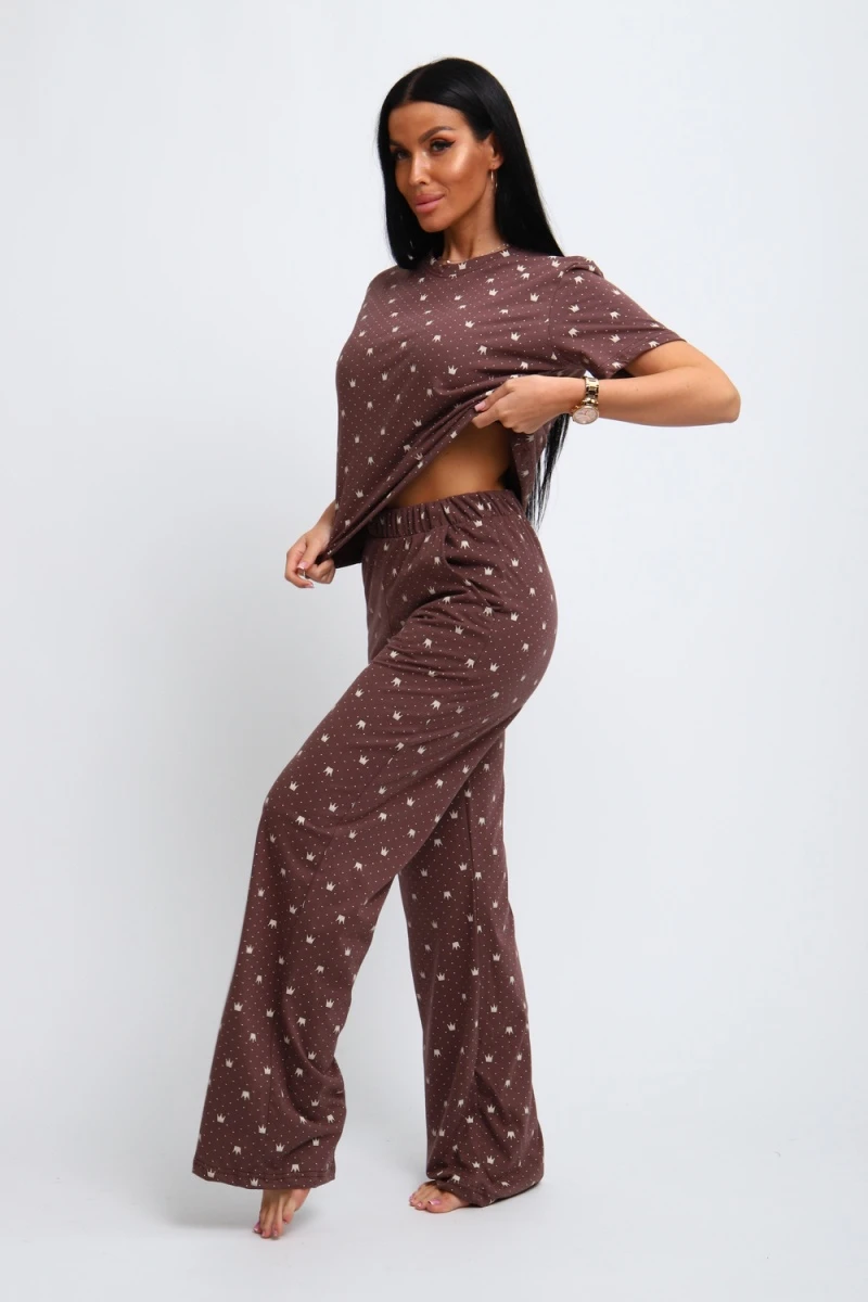 Пижама с брюками 309 (коричневый)