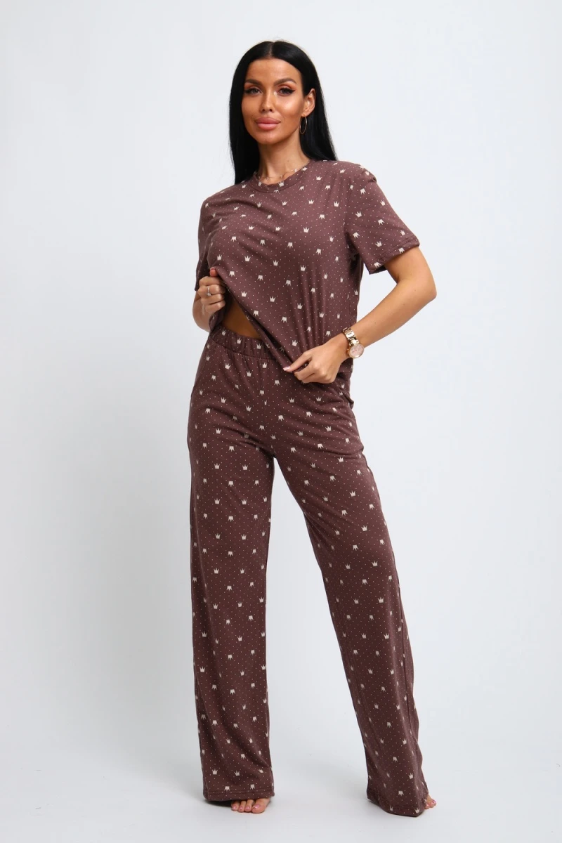 Пижама с брюками 309 (коричневый)