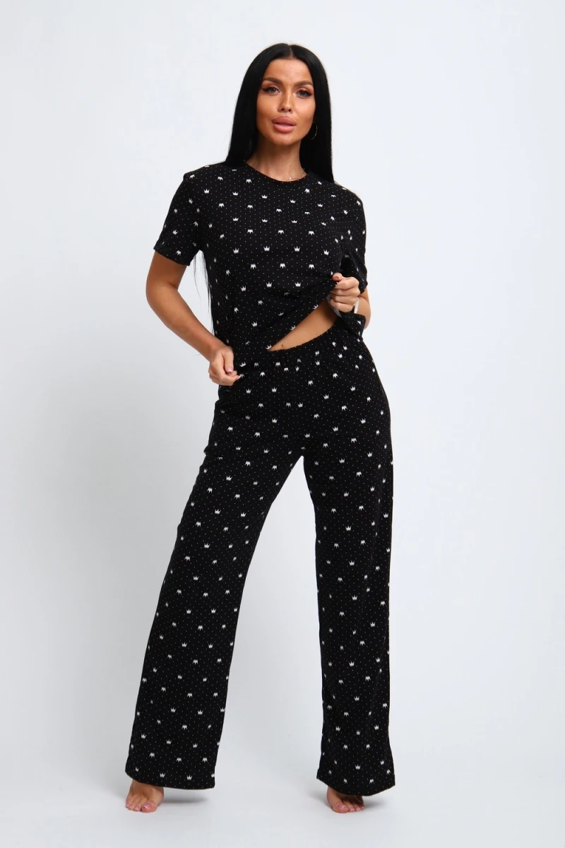Пижама с брюками 308 (черный)