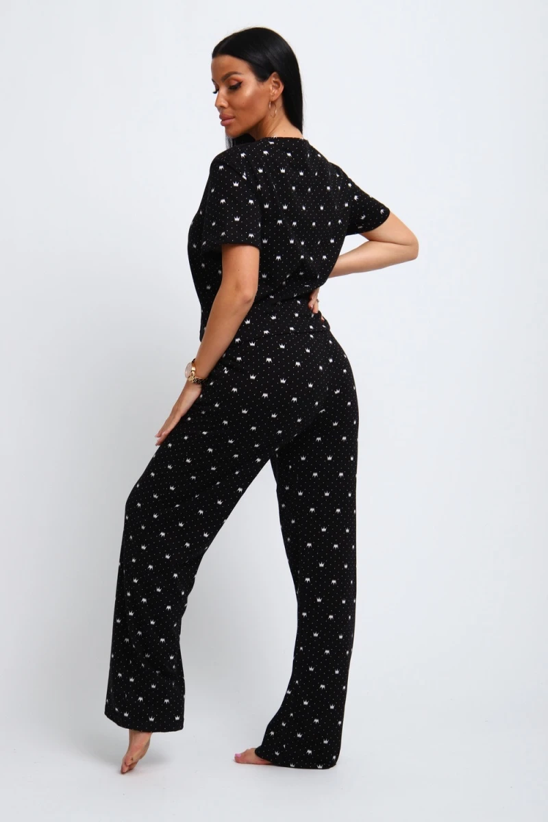 Пижама с брюками 308 (черный)