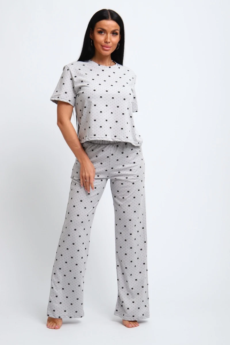 Пижама с брюками 307 (светло серый)