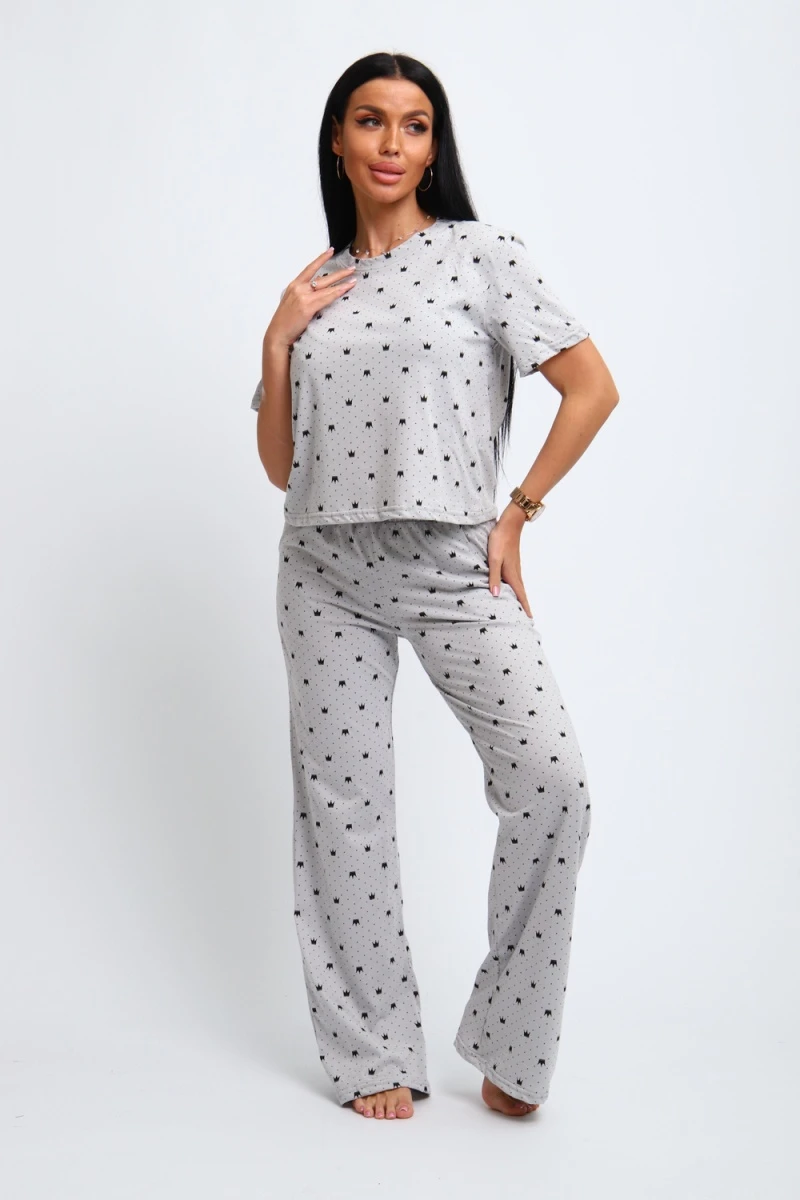 Пижама с брюками 307 (светло серый)