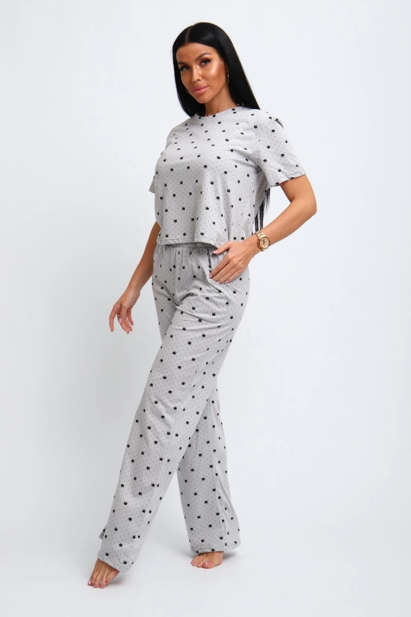 Пижама с брюками 307 (светло серый)