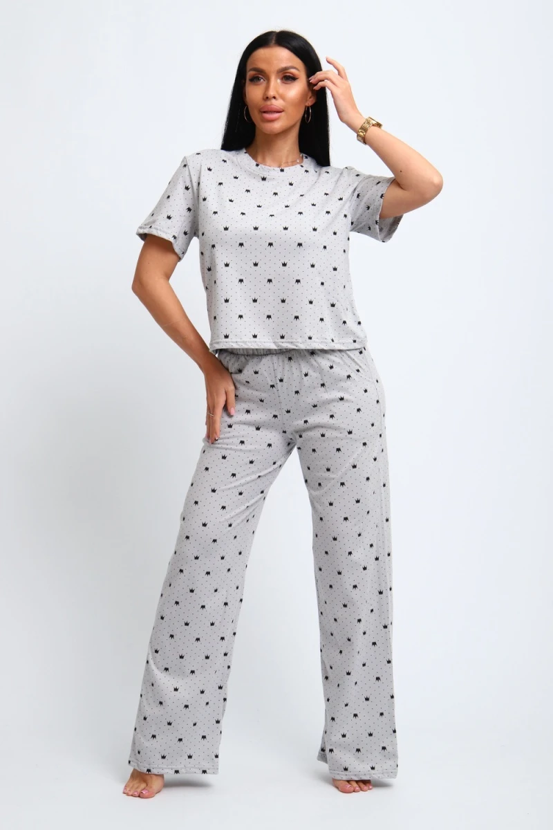 Пижама с брюками 307 (светло серый)