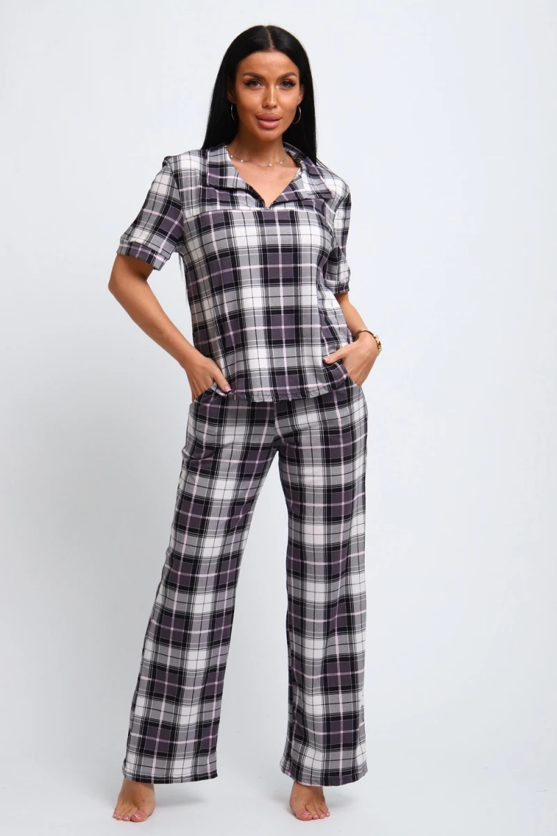 Пижама с брюками 306 (серый)