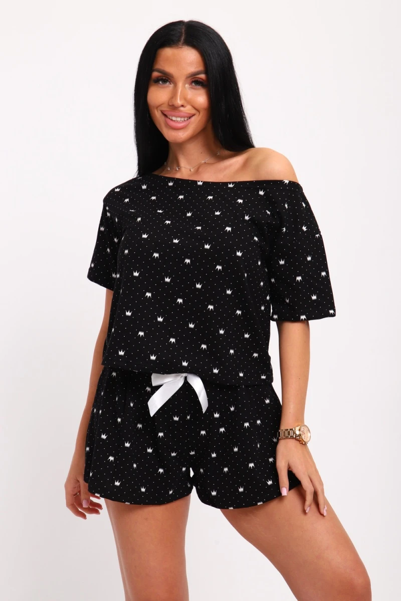 Пижама с шортами 297 (черный)