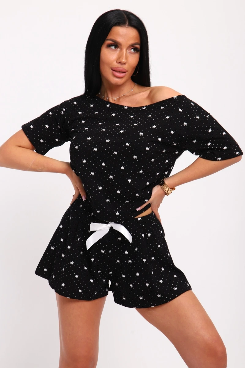 Пижама с шортами 297 (черный)