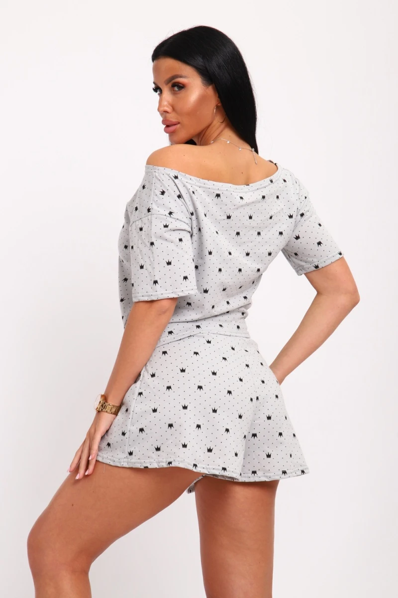 Пижама с шортами 318 (светло-серый)