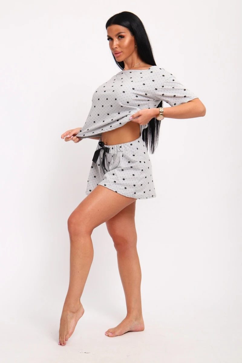 Пижама с шортами 318 (светло-серый)