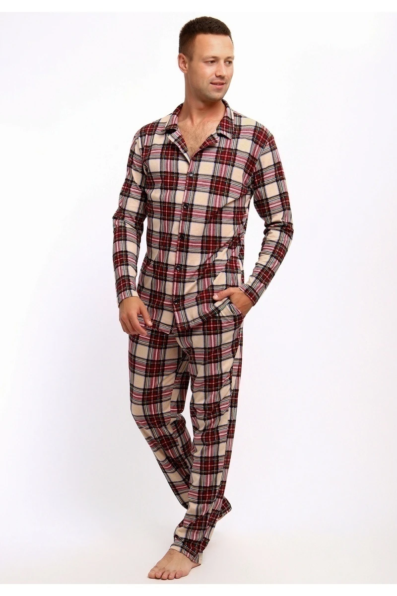 Пижама с брюками 802 Оливер (бордовый)