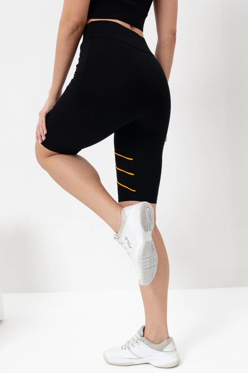 Велосипедки 67072 (черный+оранжевый неон)