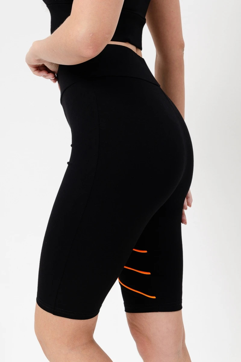 Велосипедки 67072 (черный+оранжевый неон)