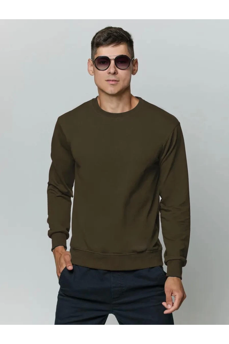 Лонгслив футер двухнитка, Арт. 810 (хаки)