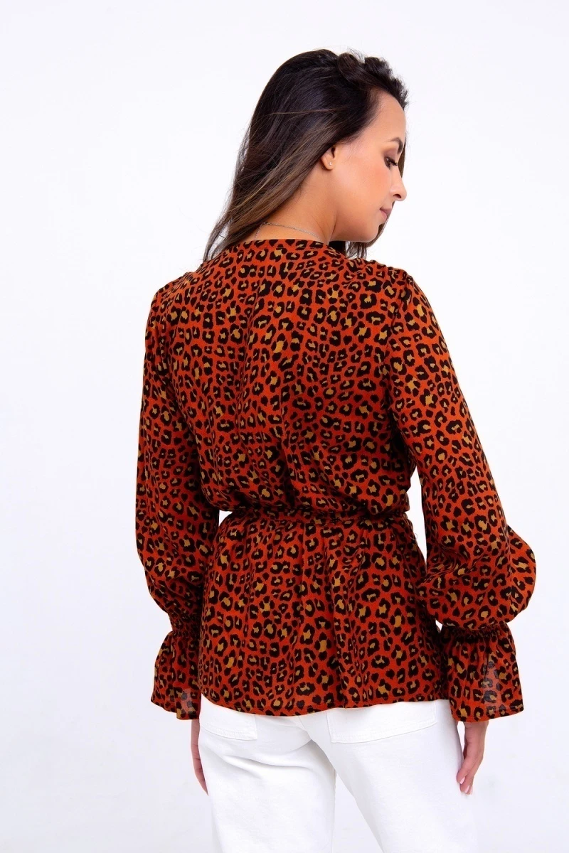 Блузка 319BRN (леопард коричневый)