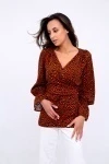 Блузка 319BRN (леопард коричневый)