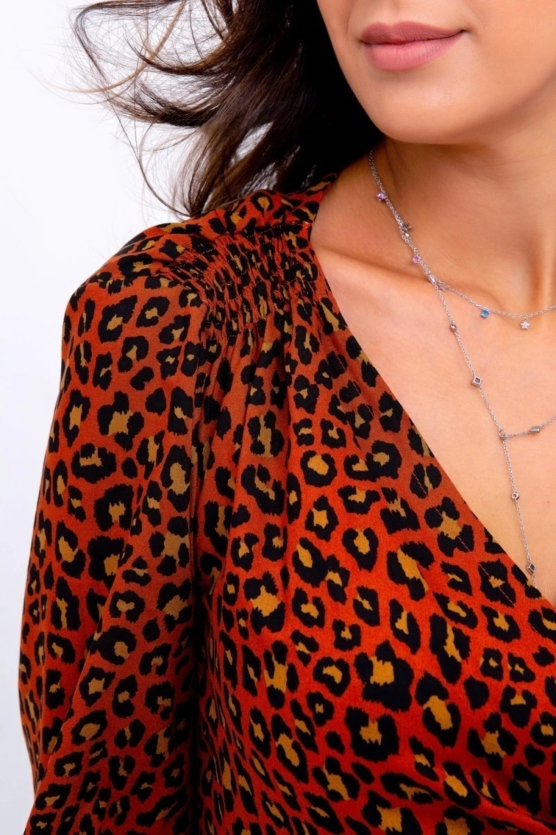 Блузка 319BRN (леопард коричневый)