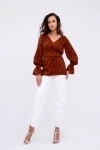 Блузка 319BRN (леопард коричневый)