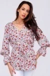 Блузка 319BEG (беж/цветы)
