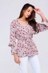 Блузка 319BEG (беж/цветы)
