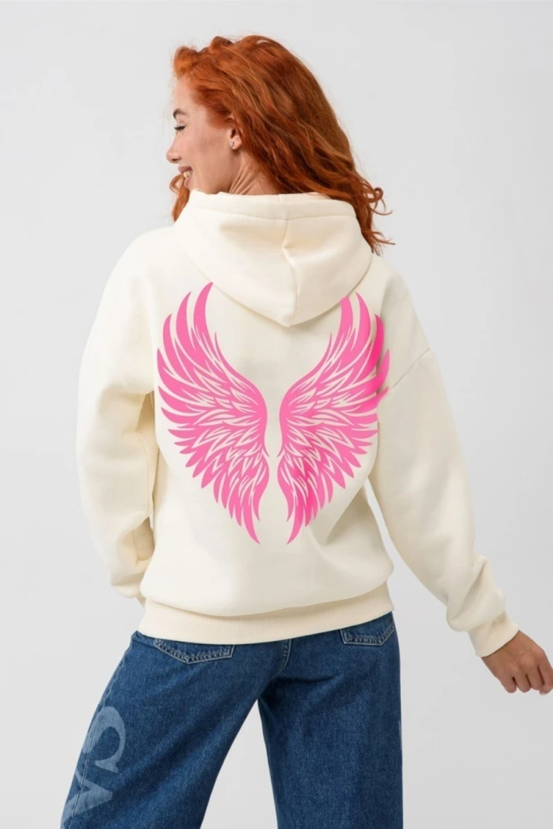 Толстовка 8578 (молочный+ангел)