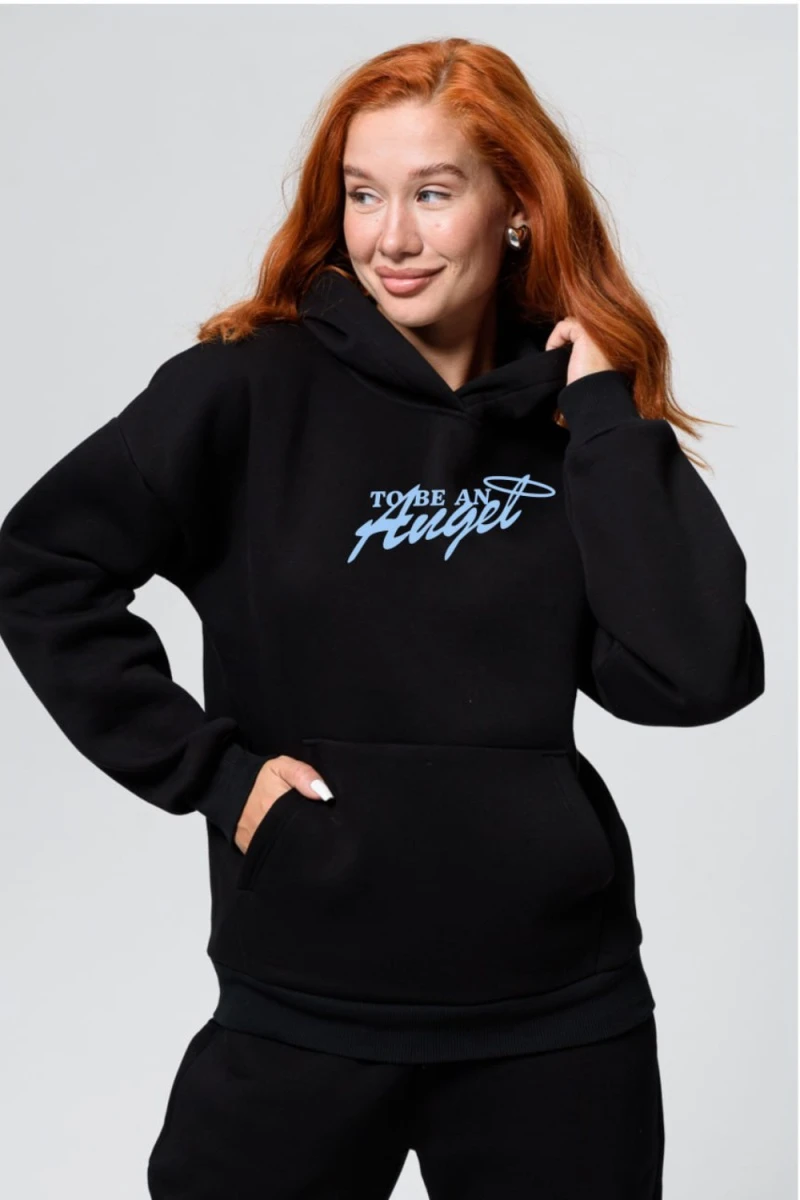 Толстовка 8578 (черный+ангел)