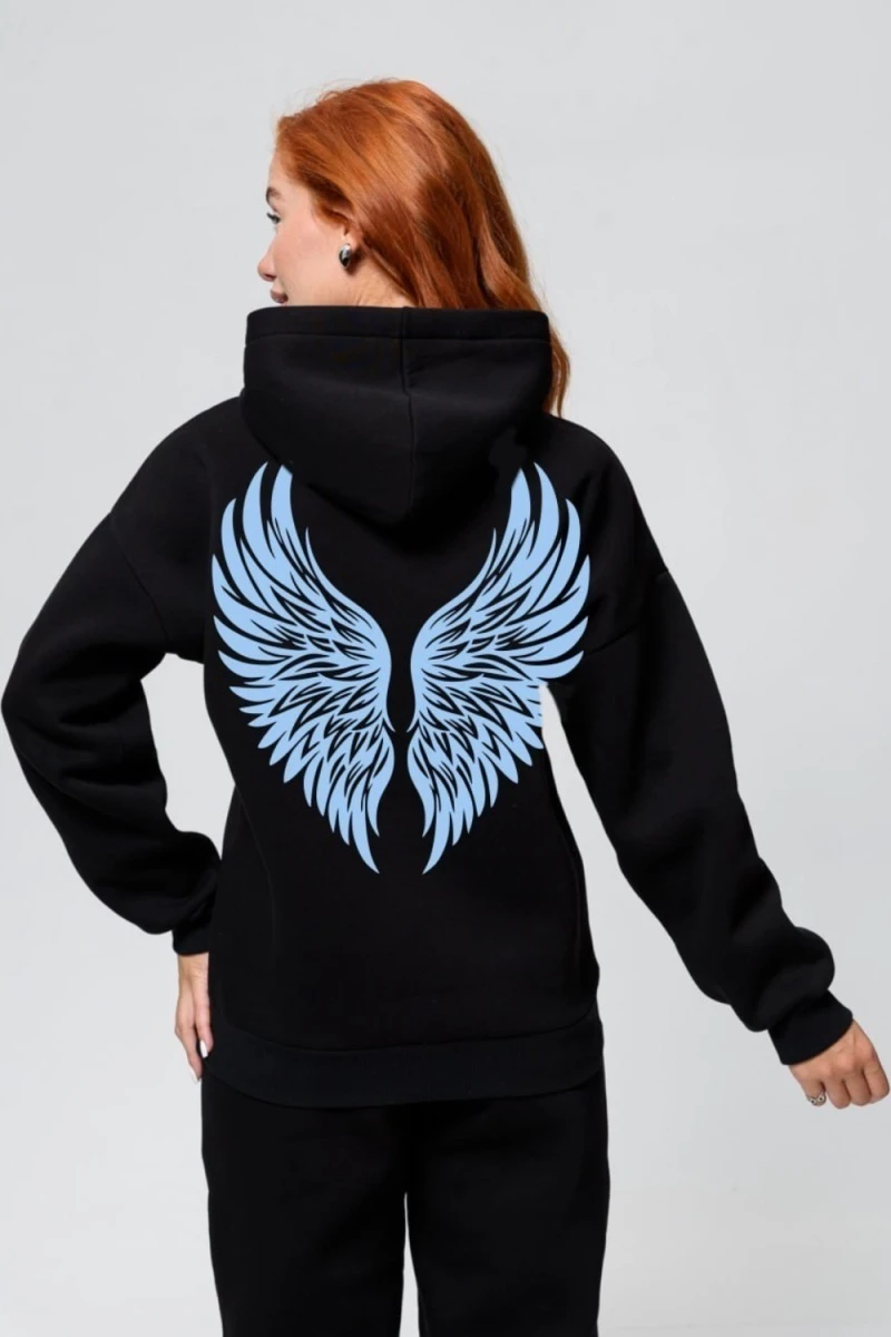 Толстовка 8578 (черный+ангел)