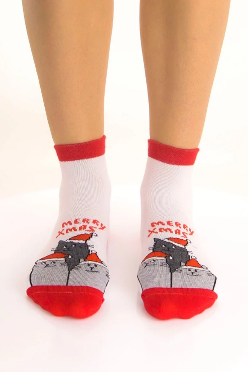 Носки стандарт Рождество (набор 3 пары) (белый, красный, серый)