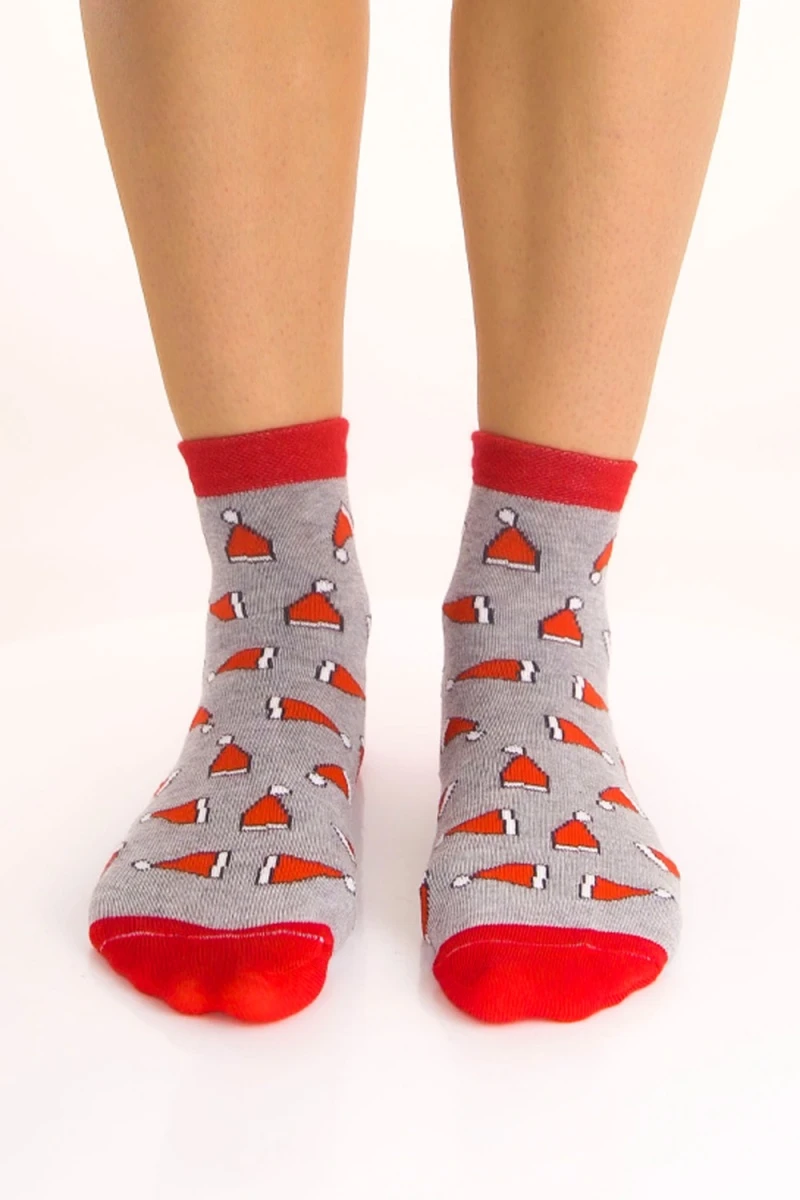 Носки стандарт Рождество (набор 3 пары) (белый, красный, серый)