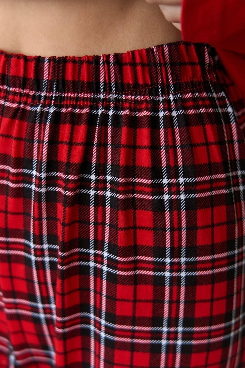 Пижама с брюками хлопковая (красный)