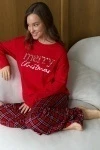Пижама с брюками хлопковая (красный)