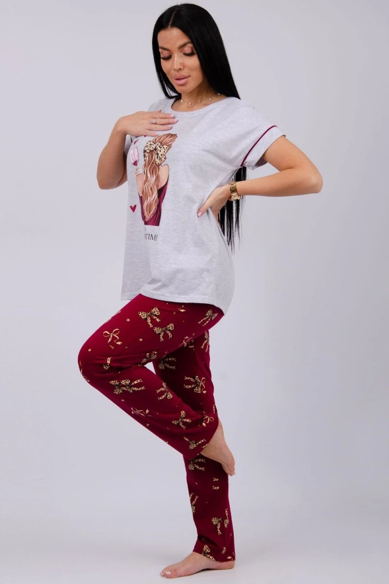 Пижама с брюками Мореллино 2 (светло-серый меланж)