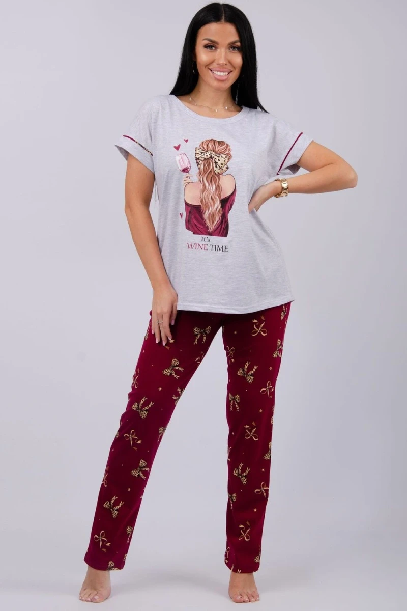 Пижама с брюками Мореллино 2 (светло-серый меланж)