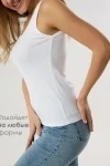 Майка базовая в рубчик белая (белый)