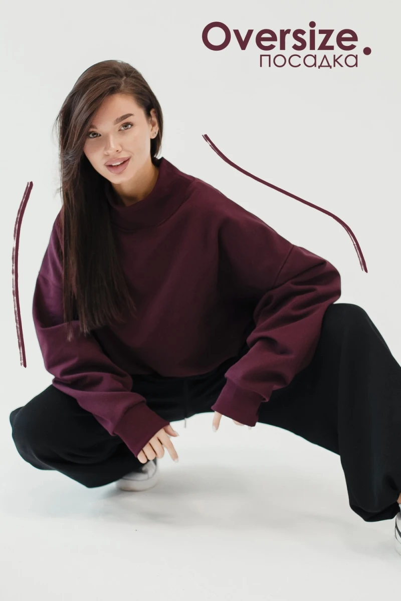 Худи оверсайз (бордовый)