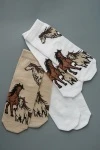 Носки стандарт Лошадки (набор 3 пары) (белый, бежевый)