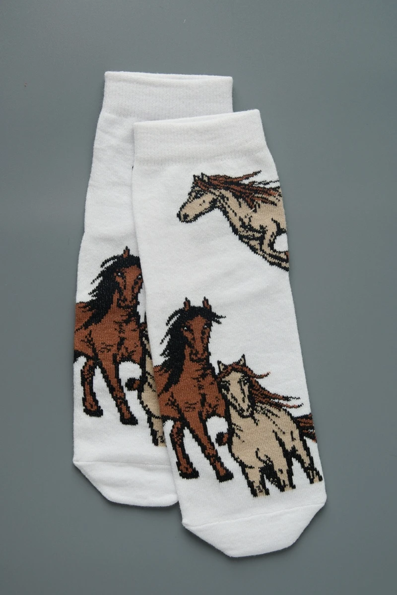 Носки стандарт Лошадки (набор 3 пары) (белый, бежевый)