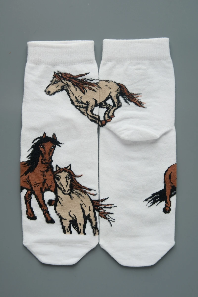 Носки стандарт Лошадки (набор 3 пары) (белый, бежевый)