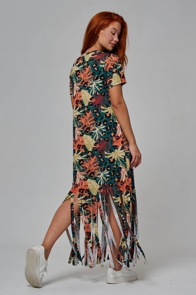 Платье 7480/1 (листья на зеленом)