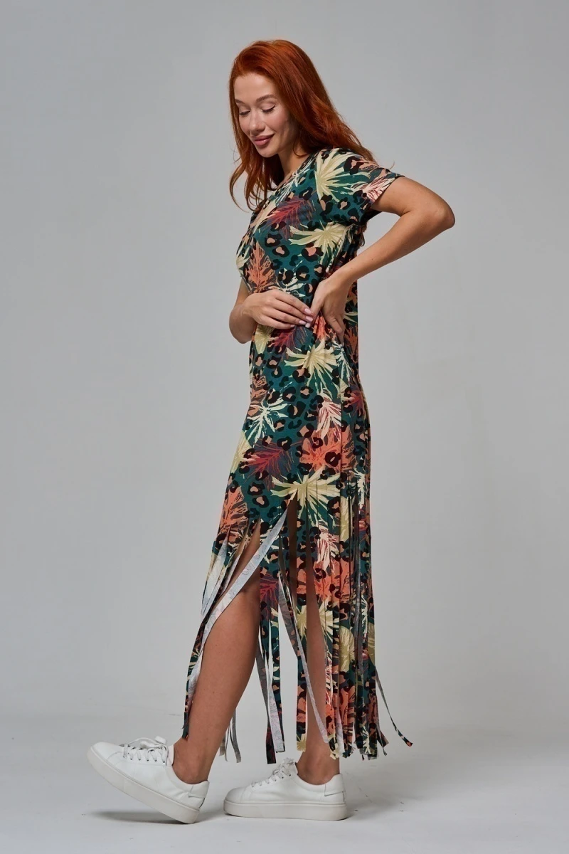 Платье 7480/1 (листья на зеленом)