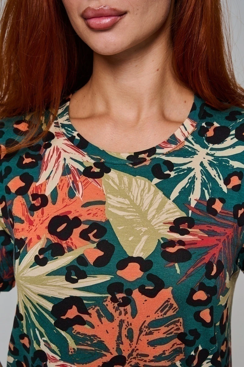 Платье 7480/1 (листья на зеленом)