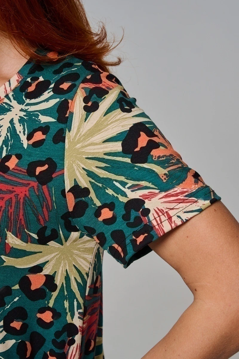 Платье 7480/1 (листья на зеленом)