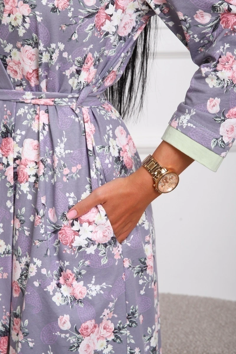 Пеньюар с сорочкой 1089 (сиреневый)