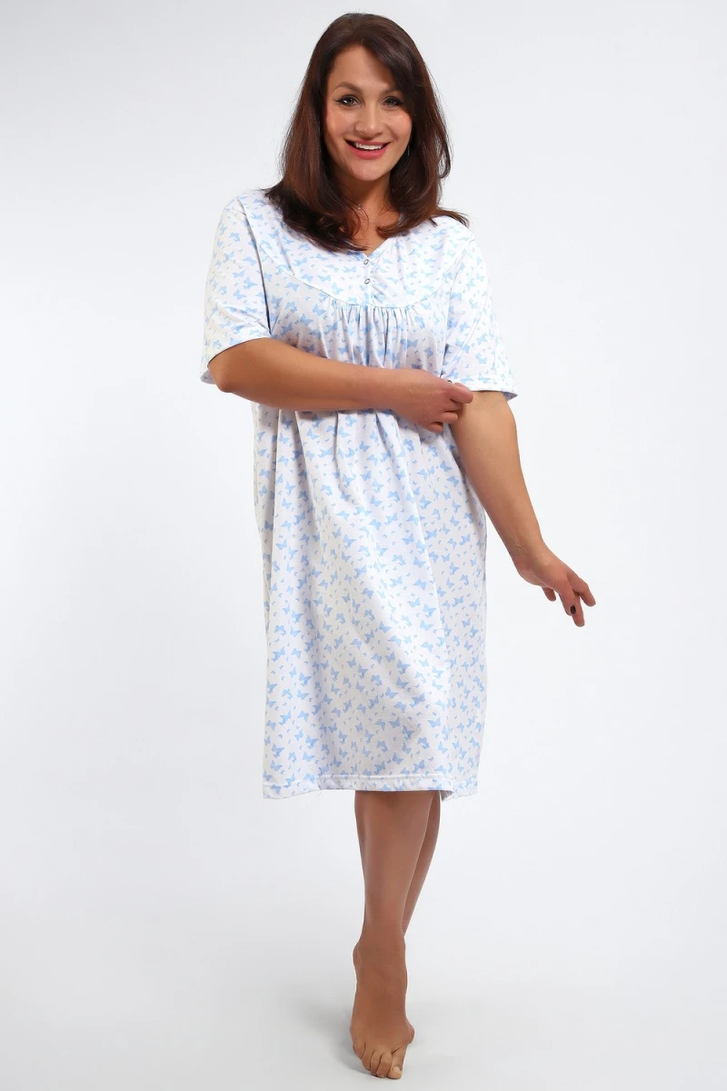 Сорочка 88126 (бабочки на белом)