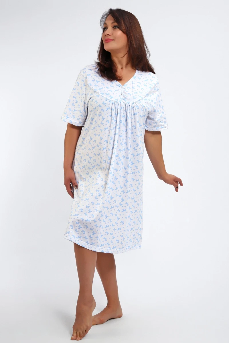 Сорочка 88126 (бабочки на белом)