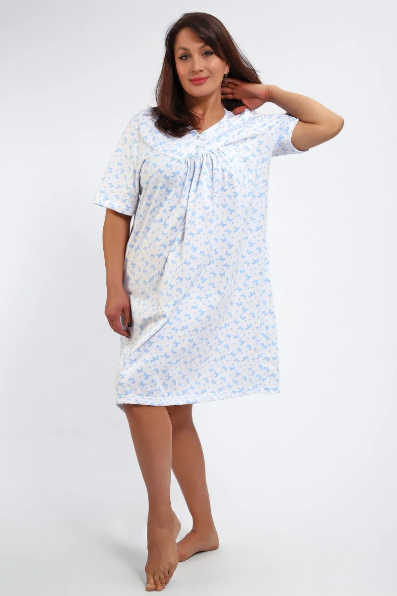 Сорочка 88126 (бабочки на белом)