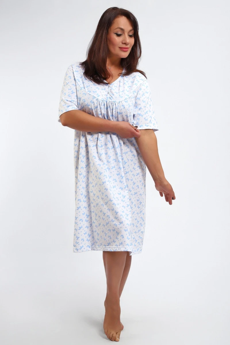 Сорочка 88126 (бабочки на белом)